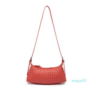 versione coreana rossa netta della borsa a tracolla singola moda intrecciata a mano con borsa marea