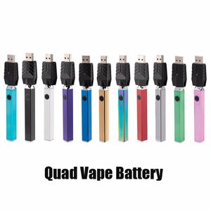 Wholesale colorful batteries resale online - Quad Slim Twist Preheat VV Battery mAh Colorful Variable Voltage Square Vape Pen Kit With Display Box for Thread Thick Oil Carts Vs Cookies Runtz Backwoods