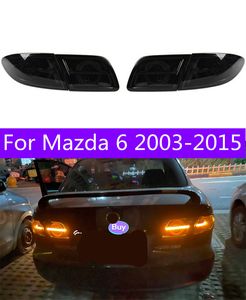 För Mazda 6 Mazda6 2003-15 Tail Lights LED-signallampa DRL Löpande baklyktor dimljus ängel ögon bakljus