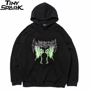 Erkekler Hip Hop Hoodie Kazak Dans Kafatası Harajuku Streetwear Kış Polar Kapüşonlu Kazak Pamuk 220325