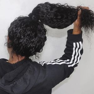 360 koronkowa peruka czołowa głęboka fala przezroczystą niewidzialną dla kobiet wstępnie wyrzuconych brazylijskich peruk remy x4 Koronkowe przednie kręcone ludzkie włosy
