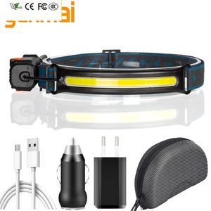 New Built-in Battery COB Led Headlamp Rechargeable Headlight Zoomable Head Waterproof Lamp White Lighting for Camping Working