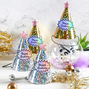 Baby 1st Happy Birthday Glitter Hats Child Shower Lovely Headwear Adult Party Children's Holiday DAY Hat Decoration Houseware