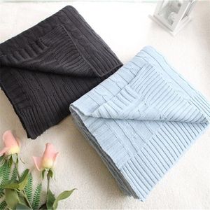 Blankets 130X180cm Knitted Solid Sofa Throw Blanket,Nordic Plaited Grain Couch Blanket,Blue Grey Bed Runner Blanket Cover