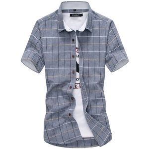 2020新しい格子縞のシャツメンズファッション100コットン短袖夏のカジュアルメンズシャツCAMISA MASCULINA MENSドレスシャツLJ200925