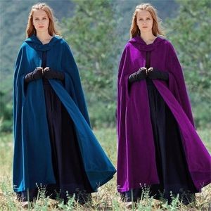 Zogaa Womens Long Wool Cloak Hood Winter Maxi Hooded Coat Vintage Cashmere Shawl Loose Hoody Cloak Cape Jacket For Women 201214