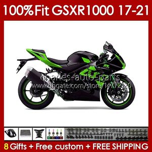 Corpo OEM iniezione per SUZUKI GSXR1000 K17 GSXR 1000 CC 2017 2018 2019 2020 2021 Carrozzeria 146No.82 1000CC GSX-R1000 17-21 GSXR-1000 17 18 19 20 21 Carene verde piatto