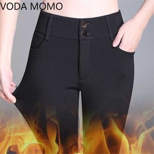 Fashion High Waist Autumn Winter Women Thick Warm Elastic Pants Quality S-5XL Trousers Tight Type Pencil Pants 211218