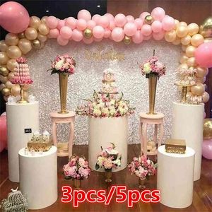 1 Set Yuvarlak Silindir Kaide Ekran Sanat Dekor Kek Rafı Kavatalar Diy Düğün Partisi Dekorasyonları için Sütunlar Tatil 3 PCS 5 PCS