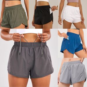 Yoga kl￤der Yoga Short Pants Outfit Hidden Zipper Pocket Womens Sports Shorts Loose Breattable Casual Sportswear Apport Fitness Wear S1204