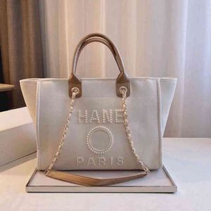 Saco de noite de luxo bolsas designers sacos de praia mulheres carta cc marca bolsa lona pérola compras grande capacidade mulheres etiqueta mochila senhoras mochilas vxde