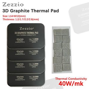 Fãs de resfriamento zezzio 40w/m.k 3d grafite térmica bloco ic gddr 6x vram grafeno 3090/3080 Grease de memória padfans fãsfanos