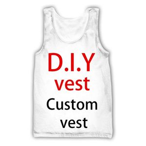 Fai da te Custom Design Your Own Pictures Vest 3D Print Canotte Harajuku Estate Canottiera Camicie Streetwear 220707