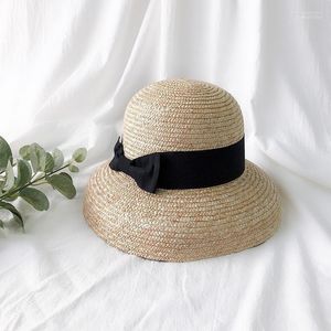 Beanie/Skull Caps French Straw Big Brim Fisherman Hat Sunscreen Female Summer Beach Sunshade Travel Seaside Sun Summer1