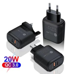 PD 20W USB C 충전기 iPhone 13 12Pro Max Huawei Xiaomi Fast Phone Charger Wall Charger Adapter QC 3.0 EU/US/UK 플러그