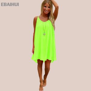 EBAIHUI Abiti casual sexy di nuova moda Donna Estate senza maniche Abito da sera da sera Abito corto in chiffon Mini abito BOHO Abbigliamento donna Abbigliamento