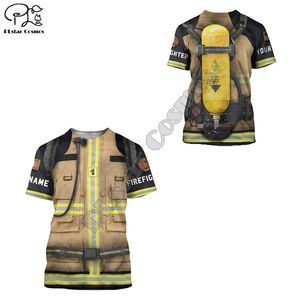 Plstar kosmos brandmän brandmän anpassade namn 3d tryckta sommar t skjortor kort ärm tee män kvinnor casual streetwear f23 220707