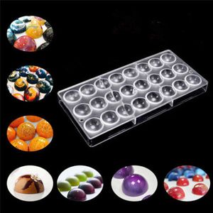 Transparent 24 Half Ball Shaped Polykarbonate PC Chocolate Molds Sweet Candy DIY Bakewarre Baking Mold 220721