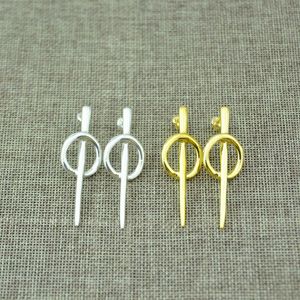 UNO de 50 plattierter Schmuck Backstitch Spanischer Ohrstecker Original Mode Silber und 14 Karat Gold Farbe Ohrringe für Frauen Schmuck Geschenk Fabrik Großhandel