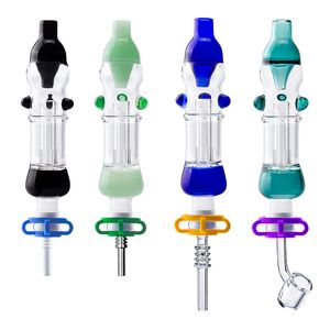 Paladin886 CSYC NC015 Dab Rig Glass Water Bong Bubbler Pipes 10mm Quartz Banger Nail Ceramic Quartz Nails Clip About 5.7 Inches Colorful Spill-proof Smoking Pipes