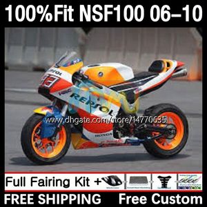 Fiberglasinjektion mögel kroppar för Honda NSF-100 NSF 100 karosseri 10dh.72 NSF100 06 07 08 09 10 NS-F100 2006 2007 2008 2009 2010 Glass Fiber Fairing Hot Repsol