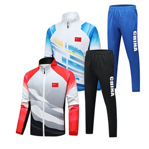 Men's Tracksuits Unisex Student Uniform Chinese Teams Tennis Player Training Suits Jacket + Pants Athlete Award Winning National Team Clothing