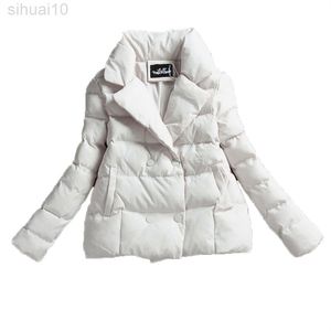 Unten Baumwolle Mantel Frauen Neue Winter Weiß Gelb Schwarz Lose Top Jacke Herbst Mode Dicke Warme Baumwolle Mantel L220730