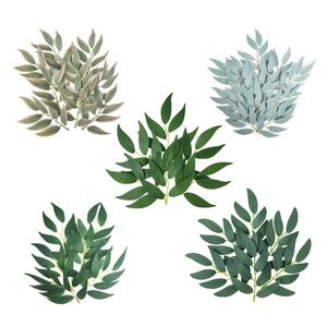 50pcs Artificial Leaves Willows Fake Flower Leaf Wedding Scene Layout DIY Home Decoration Plants Wall Materials Floral