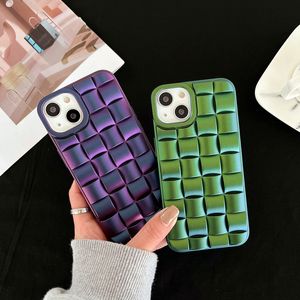 One Piece Fashion Weave Phone Cases for iPhone 14 Pro Max 13 14 Plus 12 11 X XR XS XSMAX 6 7 8 SE CONCHOLOR COVER SHELL