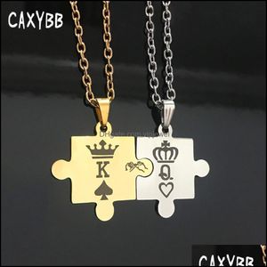 Pendant Necklaces Stainless Steel Jewelry Couple Necklace King Queen Crown Accessories Vipjewel Drop Delivery 2021 Pendants Vipjewel Dhpqj