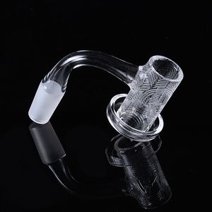 Engraved Quartz Bangers OD 20mm Smoking Accessories 10 14mm Male Joint 45 90 Degree Full Weld Beveled Edge Banger Nails Tobacco Tools FWQB11