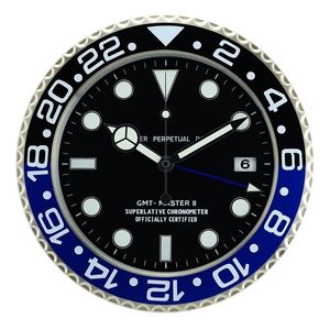 European Style Retail Metal Watch Form Wall Clock Calender med datum för vardagsrum Mute S Y200407