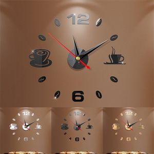 Fai da te numero 3D orologio da parete specchio adesivo casa camera moderna arredamento per ufficio Art Design 220727