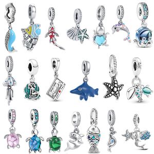 s925 Charms in argento sterling Perline sciolte Perline Ladies Luxury Fashion Popolare DIY Dolphin Original Fit Pandora Bracciale Ciondolo Gioielli da donna Regali