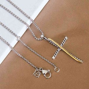 Hip Hop Pendant Necklaces Chain Cross Necklace Designer Long High Quality Jewelry Accessories Button Thread Pendants Style J8UN