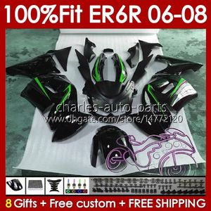 OEM verde nero Carrozzeria Per KAWASAKI NINJA ER6 650 R ER 6 F 650R ER-6F 2006 2007 2008 Corpo 139No.112 ER 6F 650-R Telaio ER6F 06 07 08 650R-ER6F 06-08 Carenatura per stampi ad iniezione