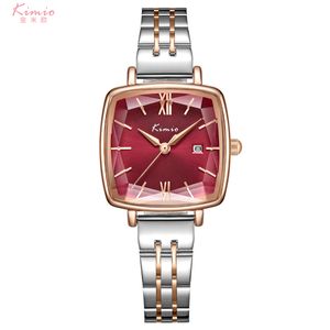 Nya damer Small Square Watch Quartz Nisch Light Luxury Steel Band Simple Fashion Dial K6490 Gift