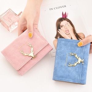 Wallets Arrival Fashion Ladies Short Clutch Wallet Pure Color Leather Small Fresh Luxury Coin Purse Card Holder Purses For Women