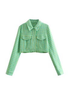 Jackets femininos Mulheres 2022 Fashion Tweed Check ajustado de botão escondido