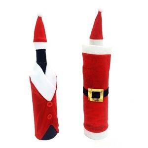 6 Set Lot Lot Papai Noel Roupas para Vinho Capa de Champanhe Capa de Ano Novo decoração DIY DIY NATAL DING TABELA DE DECORAÇÃO DE 201027