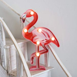 Decoração de festa Flamingo Luzes 3D Summer Home Decor Led Wedding Feliz Aniversário Hawaiian Girlas Decorparty decorationparty