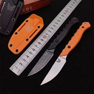 Benchmade 15700 Flyway Fixed Blade Knife CPM-154 Satin Rak rygg Orange G10 Handtag Utomhus Överlevnad Vandring Självförsvar EDC Tactical Knives 15017 15500 Verktyg