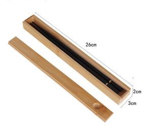 Bacchette riutilizzabili in bambù naturale portatile Scatola di immagazzinaggio Bacchette per bastoncini di cibo per sushi Scatole per astuccio SN4386