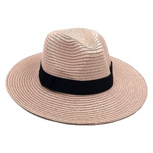 Tasarımcı hasır şapka marka mektup kap kadın ilkbahar ve yaz çok yönlü inci harfler düz silindir şapka Japon büyük Ağız Güneş Koruma Plaj Şapkaları küçük yüzü gösterir