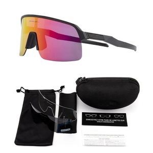 Gafas de sol para ciclismo Gafas para bicicleta Marco completo TR9O Lente polarizada negra Gafas de sol para deportes al aire libre 3PCS Lente modelo 9463 Gafas para ciclismo MTB