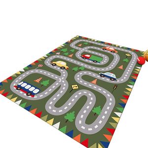 Kids Mat Matta Till Bedroom 3D Spela Mattor Premium Quality City Life Road Traffic Area Carpet Non Slip Tvättbara Barn Utbildningsmattor för lekrum