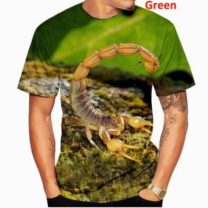 Homens camisetas 2022 moda homens e mulheres 3d impresso animal escorpião redondo colarinho de manga curta t-shirt xs-5xl