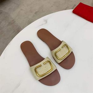 2022 Designer Damen Slipper Vlogo Signature Slide Sandale Transparente Sandalen Schwarz Braun Leder Slides Transparent Slipper Flache Flip Flop mit Box NO350