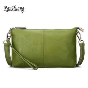 RanHuang Women Genuine Leather Day Clutches Candy Color Shoulder Fashion Crossbody Small Clutch Bags 220630