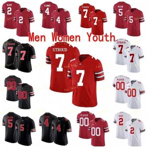 Nik1 Custom Ohio State Buckeyes Fußballtrikot Jack Sawyer Quinn Ewers C.J. Stroud Ruckert Smith-Njigba Garrett Wilson George Chris Olave